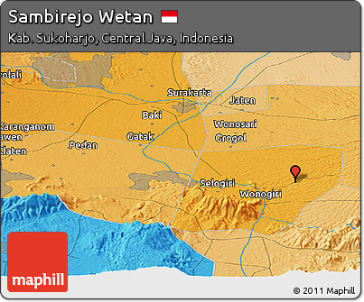 Political Panoramic Map of Sambirejo Wetan