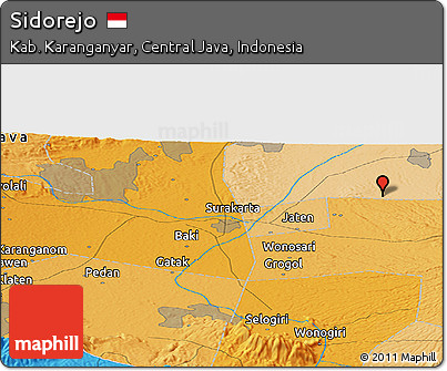 Political Panoramic Map of Sidorejo
