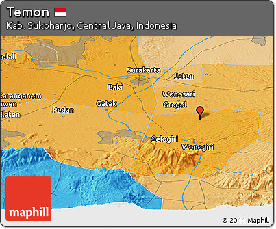Political Panoramic Map of Temon
