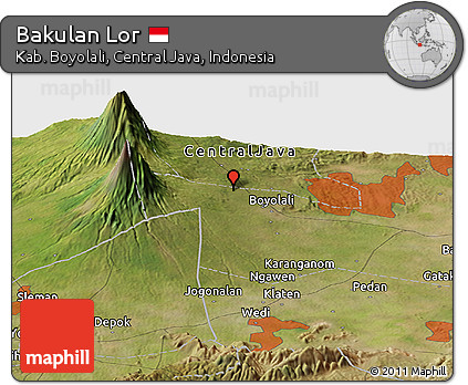 Satellite Panoramic Map of Bakulan Lor