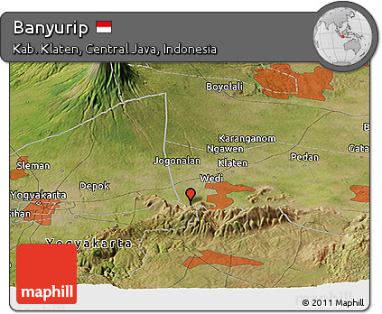 Satellite Panoramic Map of Banyurip