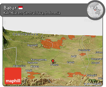 Satellite Panoramic Map of Batur