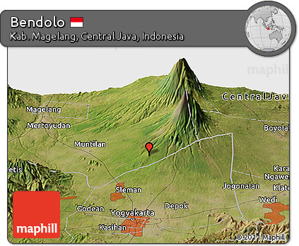 Satellite Panoramic Map of Bendolo