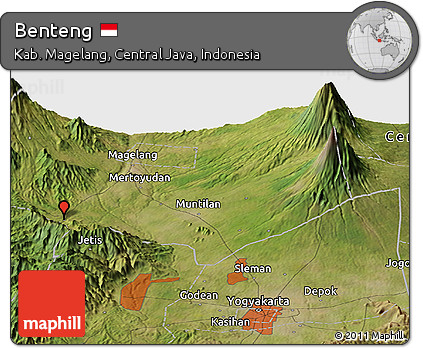 Satellite Panoramic Map of Benteng