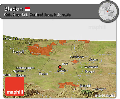 Satellite Panoramic Map of Bladon