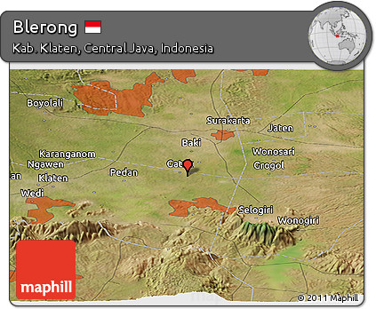 Satellite Panoramic Map of Blerong