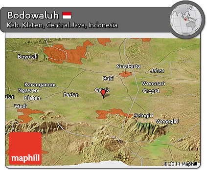 Satellite Panoramic Map of Bodowaluh