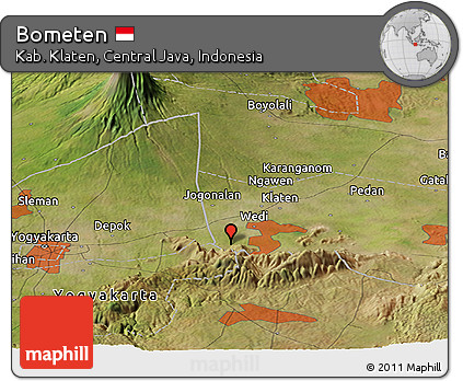 Satellite Panoramic Map of Bometen