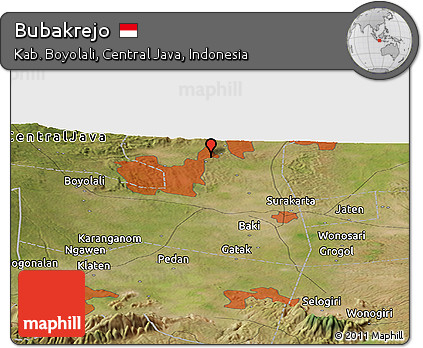 Satellite Panoramic Map of Bubakrejo