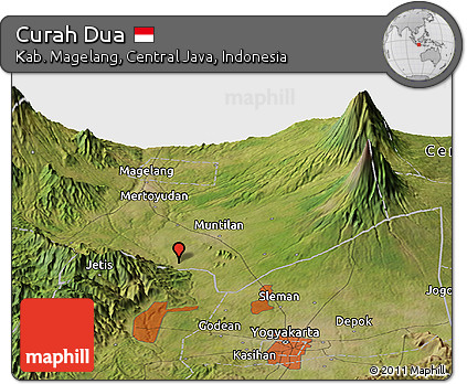 Satellite Panoramic Map of Curah Dua