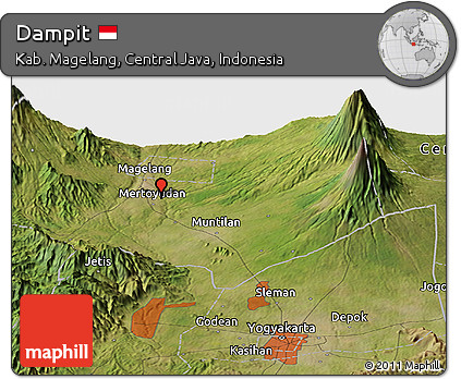 Satellite Panoramic Map of Dampit