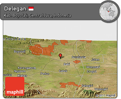 Satellite Panoramic Map of Delegan