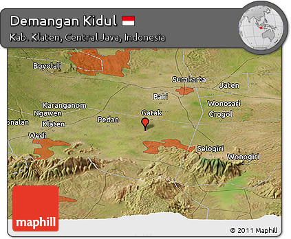 Satellite Panoramic Map of Demangan Kidul