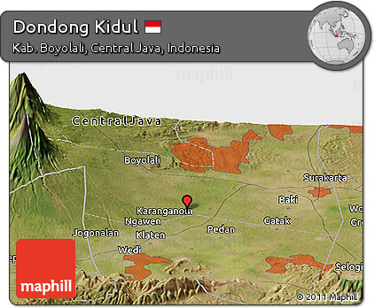 Satellite Panoramic Map of Dondong Kidul