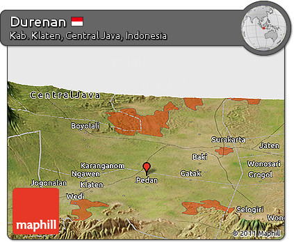Satellite Panoramic Map of Durenan