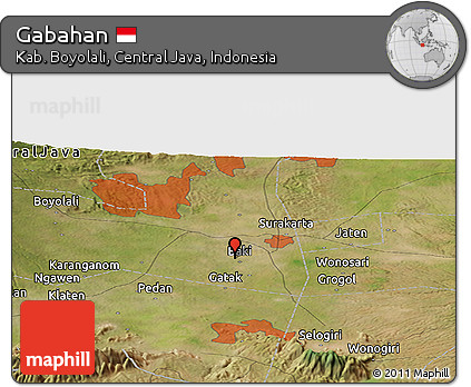 Satellite Panoramic Map of Gabahan