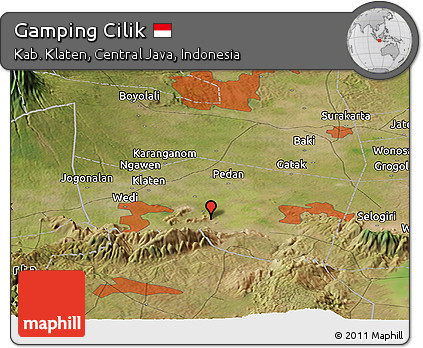Satellite Panoramic Map of Gamping Cilik