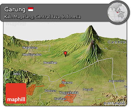 Satellite Panoramic Map of Garung