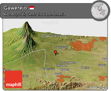 Satellite Panoramic Map of Gawerejo