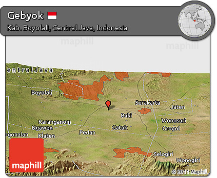 Satellite Panoramic Map of Gebyok