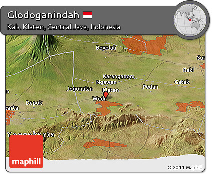Satellite Panoramic Map of Glodoganindah