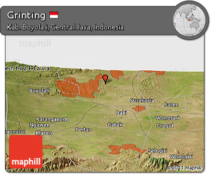 Satellite Panoramic Map of Grinting