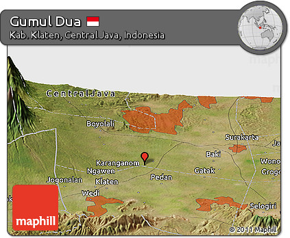 Satellite Panoramic Map of Gumul Dua