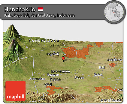 Satellite Panoramic Map of Hendrokilo