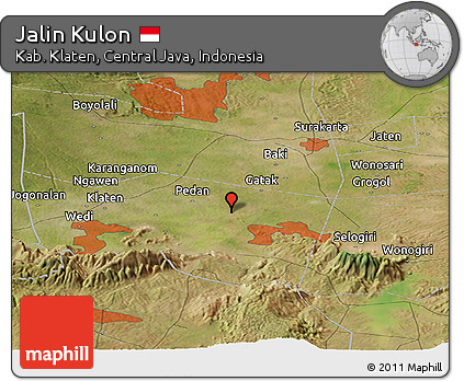 Satellite Panoramic Map of Jalin Kulon