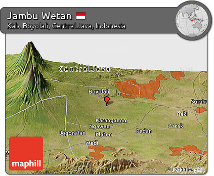 Satellite Panoramic Map of Jambu Wetan