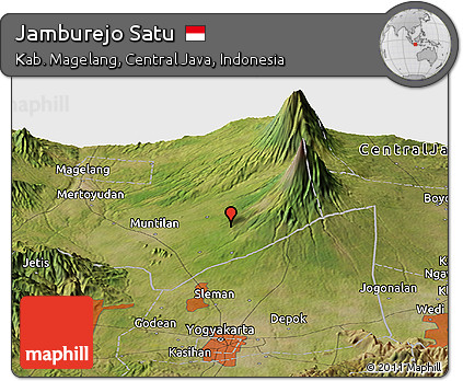 Satellite Panoramic Map of Jamburejo Satu