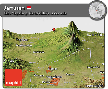 Satellite Panoramic Map of Jamusan