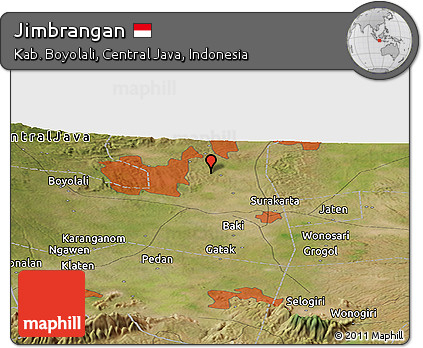 Satellite Panoramic Map of Jimbrangan