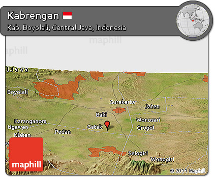 Satellite Panoramic Map of Kabrengan