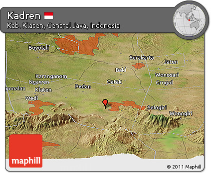 Satellite Panoramic Map of Kadren