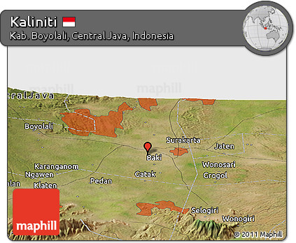 Satellite Panoramic Map of Kaliniti