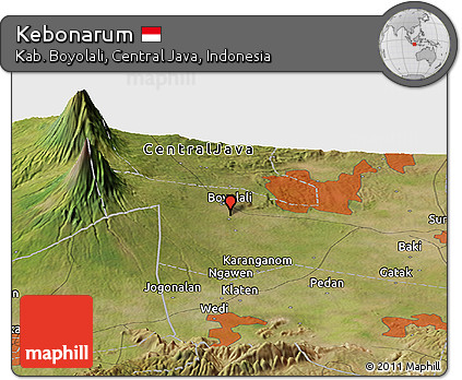 Satellite Panoramic Map of Kebonarum