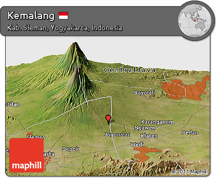 Satellite Panoramic Map of Kemalang