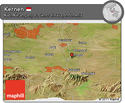 Satellite Panoramic Map of Kernen