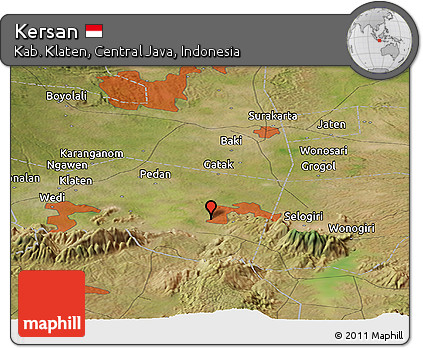 Satellite Panoramic Map of Kersan