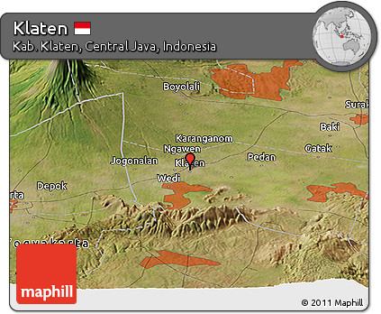 Satellite Panoramic Map of Klaten
