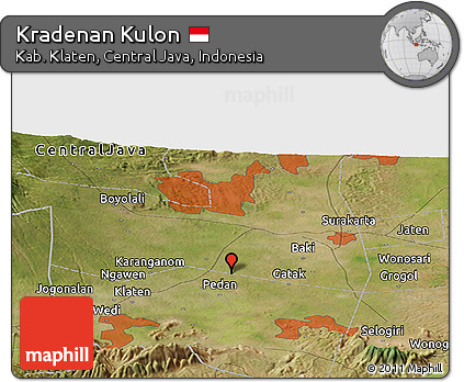 Satellite Panoramic Map of Kradenan Kulon