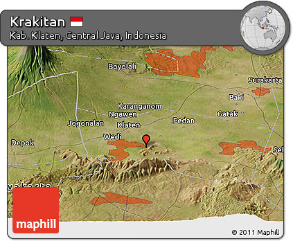 Satellite Panoramic Map of Krakitan