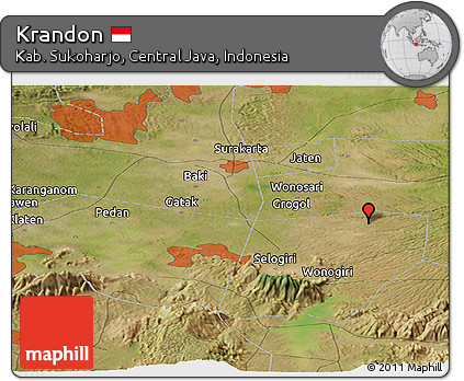 Satellite Panoramic Map of Krandon