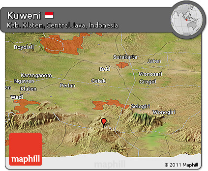 Satellite Panoramic Map of Kuweni