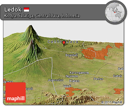 Satellite Panoramic Map of Ledok