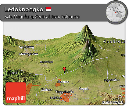 Satellite Panoramic Map of Ledoknongko