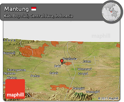 Satellite Panoramic Map of Mantung
