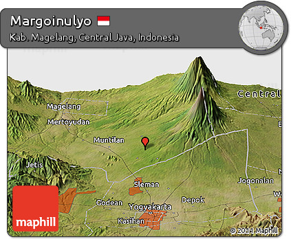 Satellite Panoramic Map of Margoinulyo