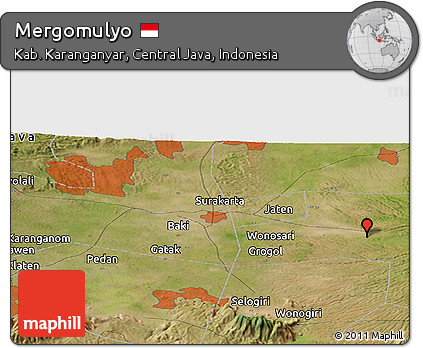 Satellite Panoramic Map of Mergomulyo